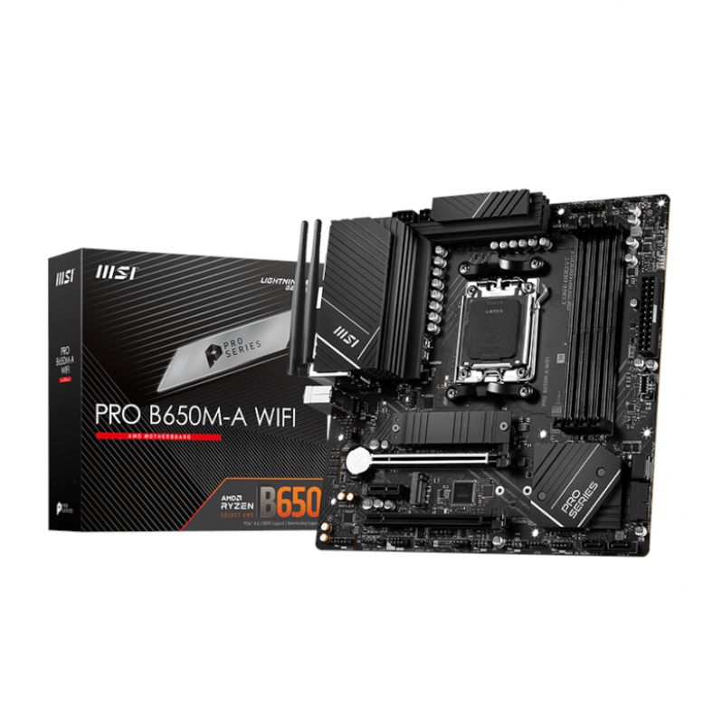 Picture of MSI PRO B650M-A WIFI AMD AM5 mATX Gaming Motherboard