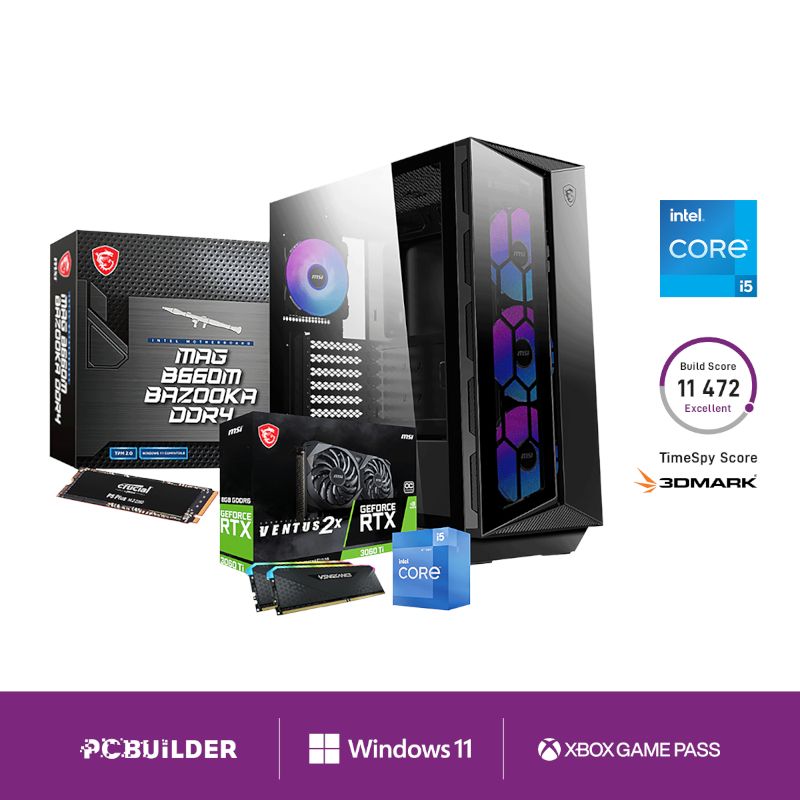 Picture of PCBuilder Intel i5 12400 SLIPSTREAM Windows 11 Gaming PC