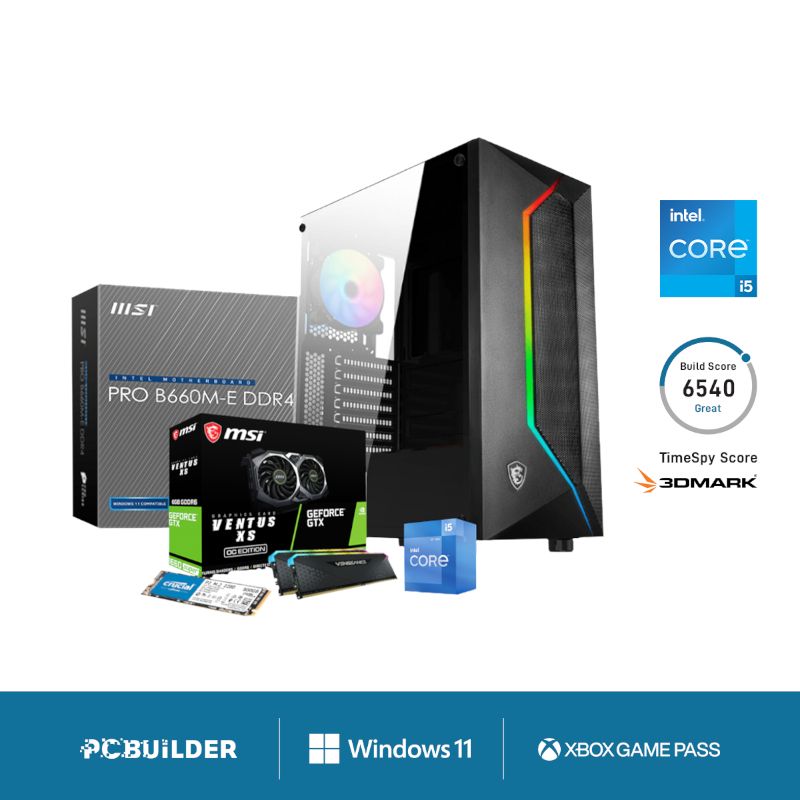 Picture of PC Builder Intel i5 12400 DOWNFORCE Windows 11 MSI+FSP Gaming PC