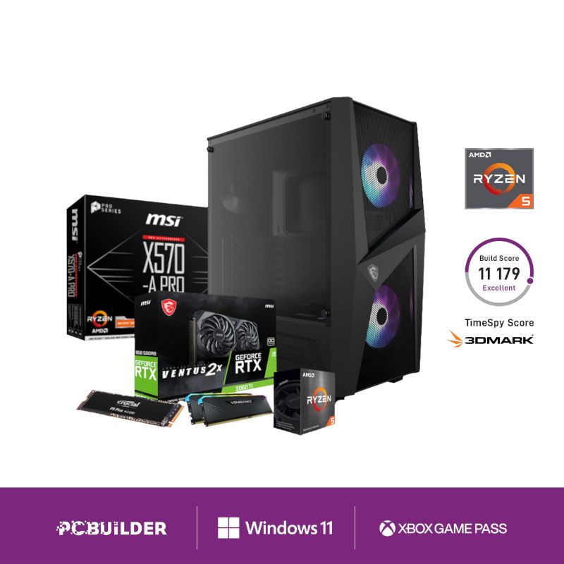 Picture of PCBuilder Ryzen 5 5600X SPECIALIST Windows 11 Gaming PC