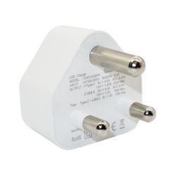 Picture of GIZZU Wall Charger Type C 20W|USB SA 3 Prong - White