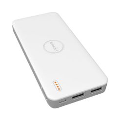 Picture of Romoss Pulse 10 10000mAh Input: Micro USB 5V 2.1A|Output: 1 x USB 5V 2.1A|1 x USB 5V 1A Power Bank - White