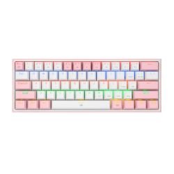 Picture of REDRAGON FIZZ Rainbow LED 61 KEY Mechanical Wired Gaming Keyboard - White/Pink