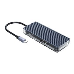 Picture of ORICO 7 Port 3 x USB3.0|1 x HDMI|1 x TF|1 x SD|1 x Type-C Transparent Hub - Grey