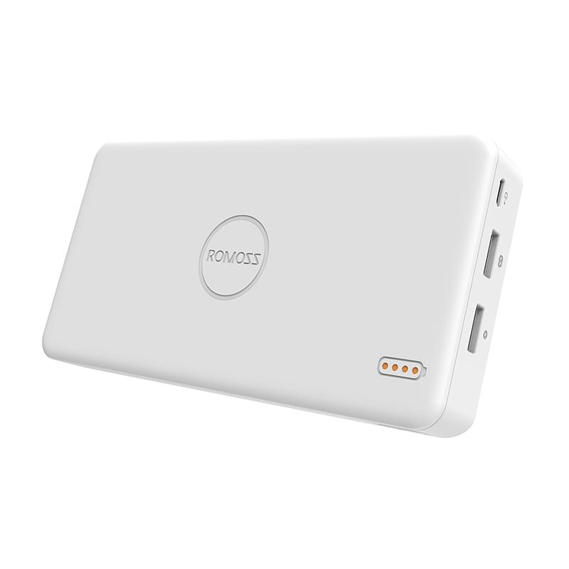 Picture of Romoss Pulse 20 20000mAh Input: Micro USB 5V 2.1A|Output: 1 x USB 5V 2.1A|1 x USB 5V 1A Power Bank - White