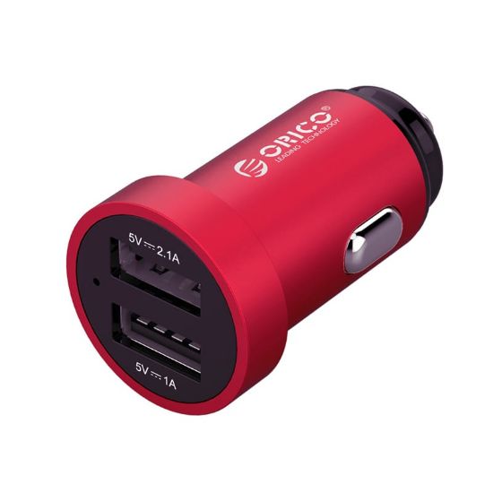 Picture of ORICO Dual Port Mini USB Car Charger - Red