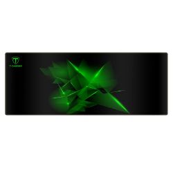 Picture of T-Dagger Geometry Large Size 780mm x 300mm x 3mm|Speed Design|Printed Gaming Mouse Pad Black and Green