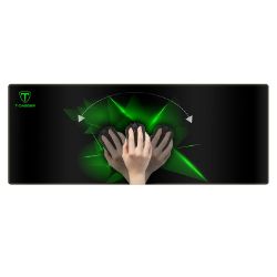 Picture of T-Dagger Geometry Large Size 780mm x 300mm x 3mm|Speed Design|Printed Gaming Mouse Pad Black and Green