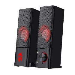 Picture of REDRAGON 2.0 Sound Bar ORPHEUS 2x3W 3.5mm RED LED Gaming Speaker - Black