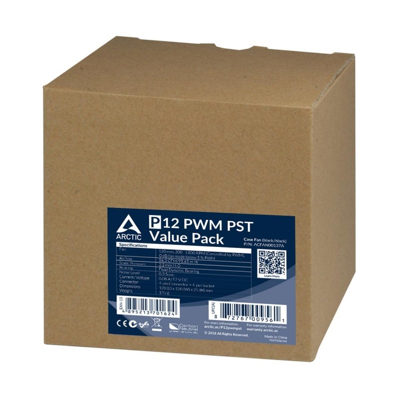 Picture of ARCTIC P12 PWM PST - 12cm Black (5 pack)